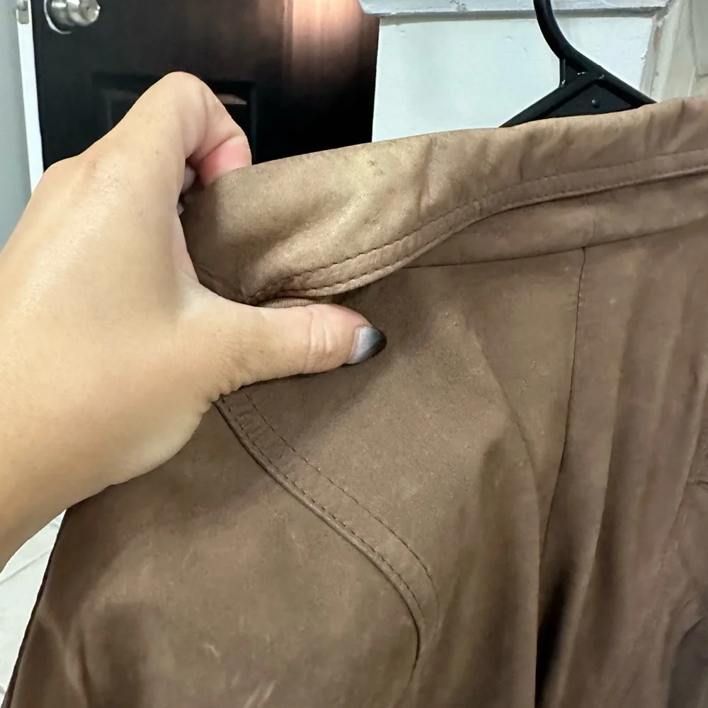 Vintage Men’s Genuine Leather Suede Coat Large - Picture 7 of 15